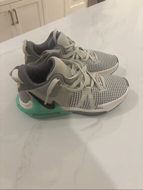 Nike Lebron Gray & Teal basketball Sneakers